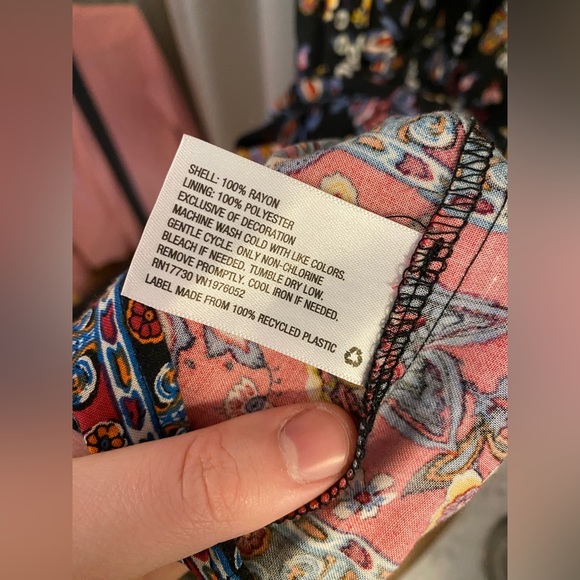 Navy and pink floral patterned dress - Picture 7 of 7